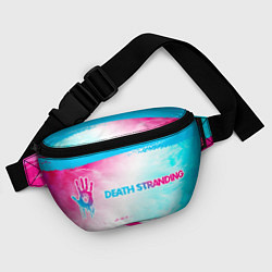 Поясная сумка Death Stranding neon gradient style: надпись и сим, цвет: 3D-принт — фото 2