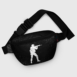 Поясная сумка Counter Strike с потертостями на темном фоне, цвет: 3D-принт — фото 2