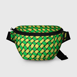 Поясная сумка Жёлто-зелёная плетёнка - оптическая иллюзия, цвет: 3D-принт