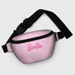 Поясная сумка Барби - логотип на клетчатом фоне, цвет: 3D-принт — фото 2