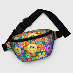 Поясная сумка Ромашки - смайлы, цвет: 3D-принт — фото 2