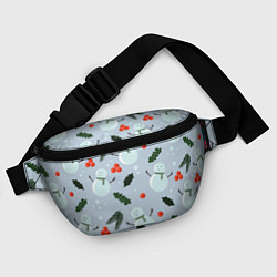 Поясная сумка Снеговики и ягодки, цвет: 3D-принт — фото 2
