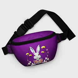 Поясная сумка Кролик с одуванчиками, цвет: 3D-принт — фото 2