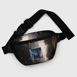 Поясная сумка Девушка во мраке киберпанк города, цвет: 3D-принт — фото 2