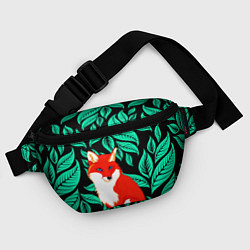 Поясная сумка Лиса на фоне листьев, цвет: 3D-принт — фото 2