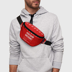 Поясная сумка Новогодний биатлонист: свитер с оленями, цвет: 3D-принт — фото 2