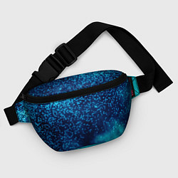 Поясная сумка Градиент голубой и синий текстурный с блестками, цвет: 3D-принт — фото 2