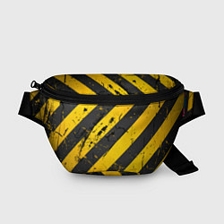 Поясная сумка WARNING - желто-черные полосы, цвет: 3D-принт