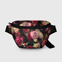 Поясная сумка Нежные кустовые розы, цвет: 3D-принт