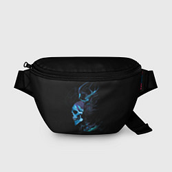 Поясная сумка Blue skeleton with horns, цвет: 3D-принт