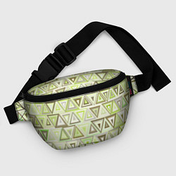 Поясная сумка Геометрический светло-зелёный паттерн из треугольн, цвет: 3D-принт — фото 2