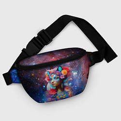Поясная сумка Космическая девушка-кошка, цвет: 3D-принт — фото 2