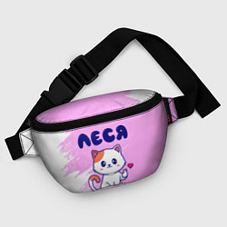 Поясная сумка Леся кошечка с сердечком, цвет: 3D-принт — фото 2