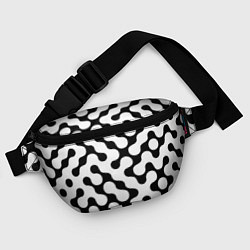Поясная сумка Чёрно-белый растровый узор, цвет: 3D-принт — фото 2