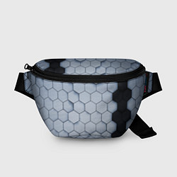 Поясная сумка Соты с черной полосой, цвет: 3D-принт