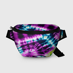 Поясная сумка Тай дай фиолетовый узор, цвет: 3D-принт