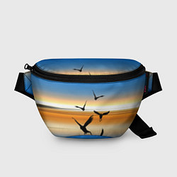 Поясная сумка Вороны на закате, цвет: 3D-принт