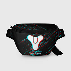 Поясная сумка Destiny в стиле glitch и баги графики на темном фо, цвет: 3D-принт