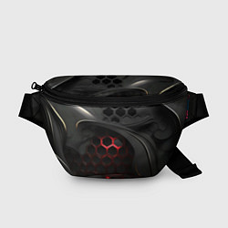 Поясная сумка Объемная красно-черная сетка, цвет: 3D-принт