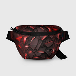 Поясная сумка Красные элементы с неоновым свечением, цвет: 3D-принт
