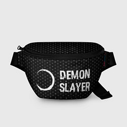 Поясная сумка Demon Slayer glitch на темном фоне: надпись и симв, цвет: 3D-принт
