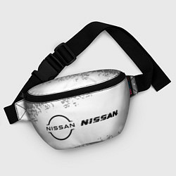 Поясная сумка Nissan speed на светлом фоне со следами шин: надпи, цвет: 3D-принт — фото 2
