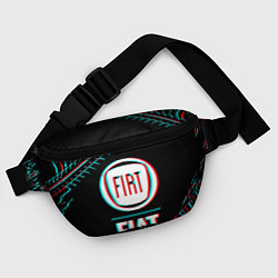 Поясная сумка Значок Fiat в стиле glitch на темном фоне, цвет: 3D-принт — фото 2