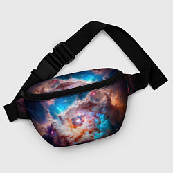 Поясная сумка Небула в космосе в голубо-розовых тонах - нейронна, цвет: 3D-принт — фото 2