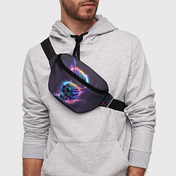 Поясная сумка Череп с молниями, цвет: 3D-принт — фото 2