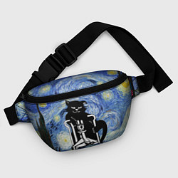 Поясная сумка Кот Бегемот на примусе в Звездной ночи, цвет: 3D-принт — фото 2
