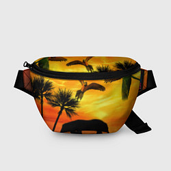 Поясная сумка Африканский пейзаж, цвет: 3D-принт