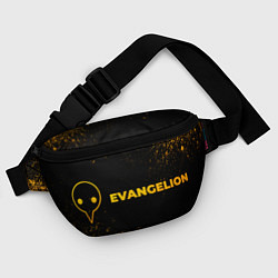 Поясная сумка Evangelion - gold gradient: надпись и символ, цвет: 3D-принт — фото 2