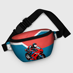 Поясная сумка Нарисованный мотоциклист, цвет: 3D-принт — фото 2