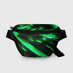 Поясная сумка Зеленая неоновая абстракция, цвет: 3D-принт