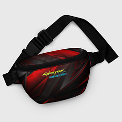 Поясная сумка Cyberpunk 2077 phantom liberty red black logo, цвет: 3D-принт — фото 2