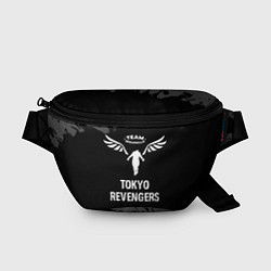 Поясная сумка Tokyo Revengers glitch на темном фоне, цвет: 3D-принт