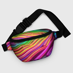 Поясная сумка Неоновые радужные волны, цвет: 3D-принт — фото 2