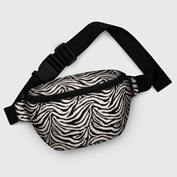 Поясная сумка Полосатая шкура зебры, белого тигра, цвет: 3D-принт — фото 2