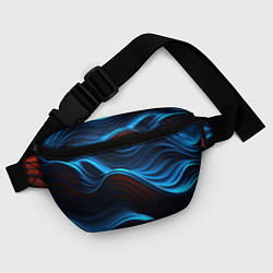 Поясная сумка Синие волны абстракт, цвет: 3D-принт — фото 2