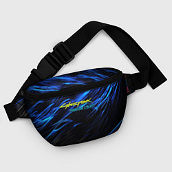 Поясная сумка Black blue cyberpunk phantom liberty, цвет: 3D-принт — фото 2