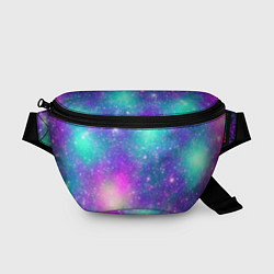 Поясная сумка Яркий розово-голубой космос, цвет: 3D-принт