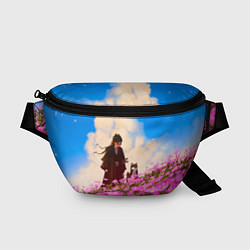 Поясная сумка Девушка самурай и сиба ину, цвет: 3D-принт