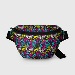Поясная сумка Цветные зигзаги Colored zigzags, цвет: 3D-принт