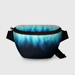 Поясная сумка Синее пламя огня на черном, цвет: 3D-принт
