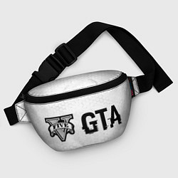 Поясная сумка GTA glitch на светлом фоне: надпись и символ, цвет: 3D-принт — фото 2