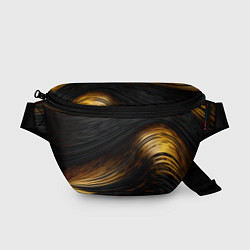 Поясная сумка Black gold waves, цвет: 3D-принт