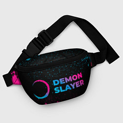 Поясная сумка Demon Slayer - neon gradient: надпись и символ, цвет: 3D-принт — фото 2