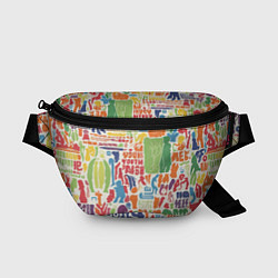Поясная сумка Красочные каракули, цвет: 3D-принт