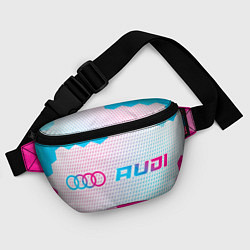 Поясная сумка Audi neon gradient style: надпись и символ, цвет: 3D-принт — фото 2