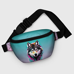 Поясная сумка Волчья морда - поп-арт, цвет: 3D-принт — фото 2